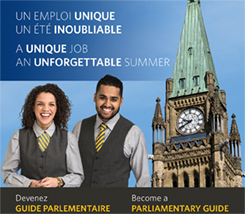 Affiche pour le programme d’été des guides parlementaires